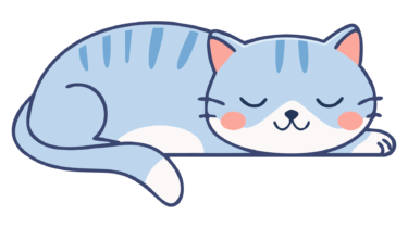 なるわん座限定！全て！無料！商用利用可！販促イラスト素材・うたた寝中の猫(ねこ)パート１・その５・無料ダウンロードはこちらから！