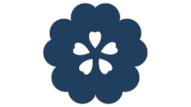 すべて無料！商用利用可！筒描調家紋素材・光琳太陰桜・無料ダウンロードはこちらから！