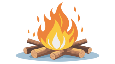すべて無料！商用利用可！無料販促イラスト素材・キャンプファイヤ・たき火・その９・無料ダウンロードはこちらから！