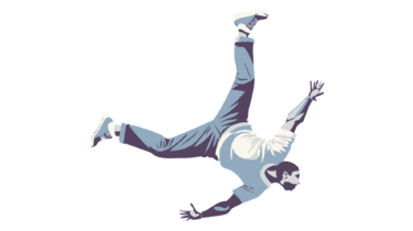 すべて無料！商用利用可！無料販促イラスト素材・ブレイクダンスを踊る男性・その１８・無料ダウンロードはこちらから！