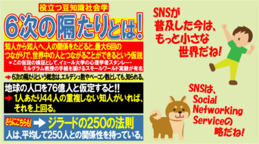 役立つ！豆知識社会学！６次の隔たりとは！