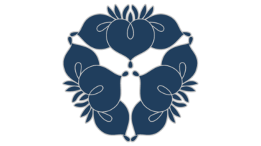 すべて無料！商用利用可！筒描調家紋素材・尻合セ三ツ杜若ノ花・無料ダウンロードはこちらから！