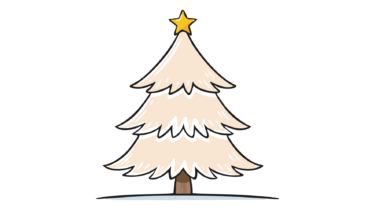 なるわん座限定！全て！無料！商用利用可！無料販促イラスト素材・クリスマスツリー(白)・その１・無料ダウンロードはこちらから！