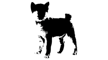 すべて無料！商用利用可！無料販促イラスト素材・柴犬シルエットC・無料ダウンロードはこちらから！