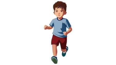 すべて無料！商用利用可！無料販促イラスト素材・走る少年(男の子)・その１１・無料ダウンロードはこちらから！