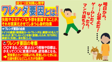 役立つ！豆知識心理学！ワレンダ要因とは！