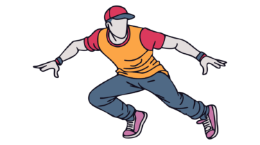 すべて無料！商用利用可！無料販促イラスト素材・ブレイクダンスを踊る男性・その４・無料ダウンロードはこちらから！