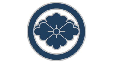 すべて無料！商用利用可！筒描調家紋素材・丸ニ雪持チ花菱・無料ダウンロードはこちらから！