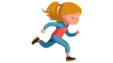 すべて無料！商用利用可！無料販促イラスト素材・走る女の子・その１４・無料ダウンロードはこちらから！