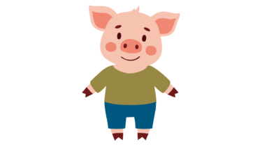 なるわん座限定！全て！無料！商用利用可！販促イラスト素材・擬人化どうぶつ（ぶた豚ブタ）その７・無料ダウンロードはこちらから！