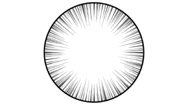 すべて無料！商用利用可！無料販促イラスト素材・ 丸い集中線枠・黒・無料ダウンロードはこちらから