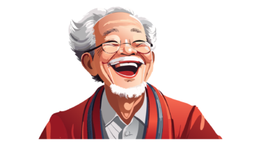 今だけ！無料！商用利用可！無料販促イラスト素材・笑う笑顔のおじいちゃん(高齢者男性)・その１１・無料ダウンロードはこちらから！