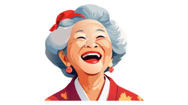 今だけ！無料！商用利用可！無料販促イラスト素材・笑う笑顔のおばあちゃん(高齢者女性)・その４・無料ダウンロードはこちらから！