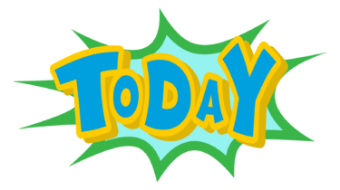 すべて無料！商用利用可！無料販促イラスト素材・アメコミ風擬音素材・曜日８・today・無料ダウンロードはこちらから！