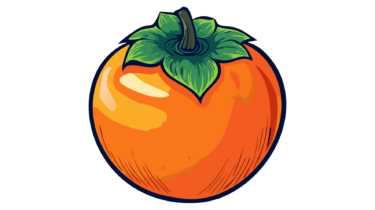 なるわん座限定！全て！無料！商用利用可！無料販促イラスト素材・柿(かき・果物)・その８・無料ダウンロードはこちらから！