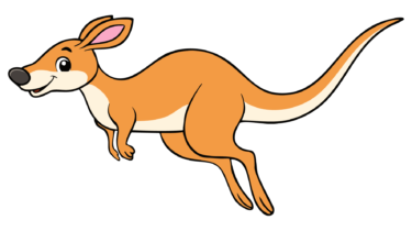 なるわん座限定！全て！無料！商用利用可！無料販促イラスト素材・カンガルー・その６・無料ダウンロードはこちらから！