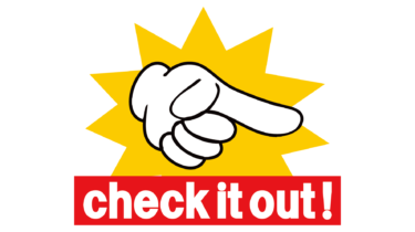 すべて無料！商用利用可！無料販促イラスト素材・ 指さしスラングポップ・check it out!・ちょっと見て！・無料ダウンロードはこちらから！