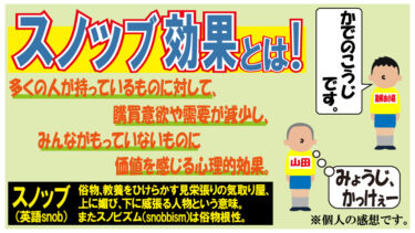 ベータ版（試作）図解・豆知識心理学・スノッブ効果とは！